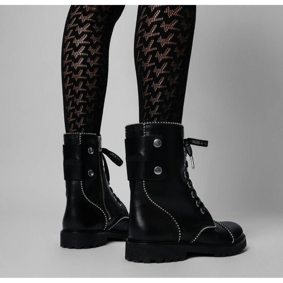 ZADIG & VOLTAIRE Joe Ankle Boots Leather in Black Size 37 / US 6 - Picture 15 of 16